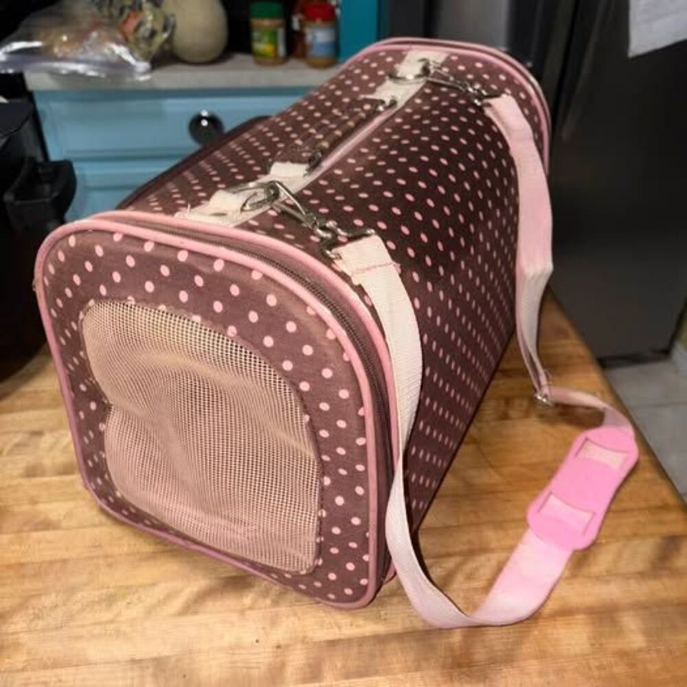 Pink Polka Dot Soft-Sided Pet Carrier